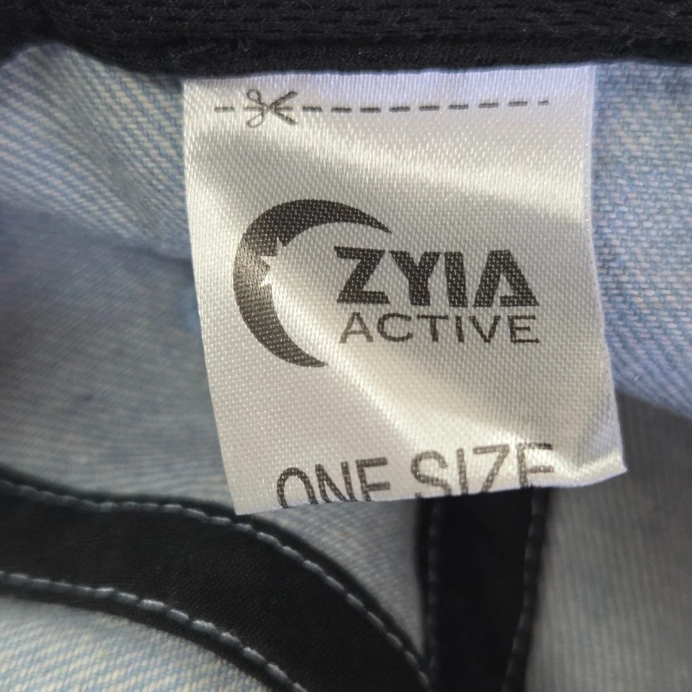 Zyia Active Baseball Cap Womens Light Blue Denim Embroidered Dad Hat Adjustable